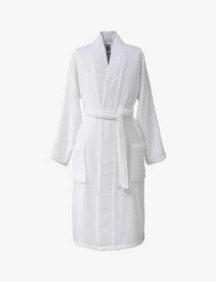 BOSS: Logo-embroidered kimono terry cotton dressing gown