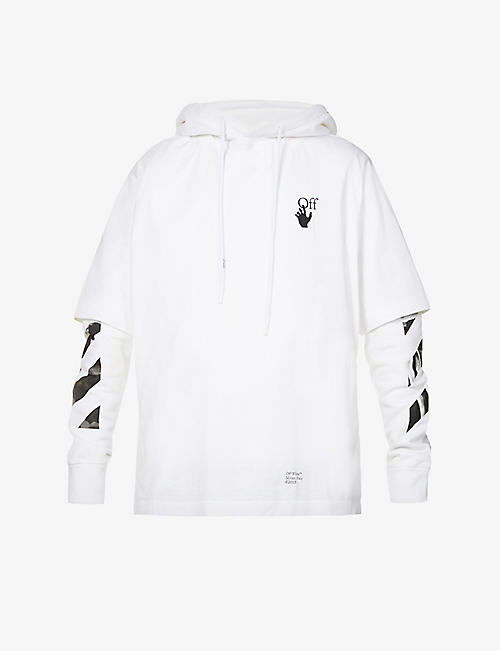 OFF-WHITE C/O VIRGIL ABLOH: Caravaggio Arrow logo-print cotton-jersey hoody