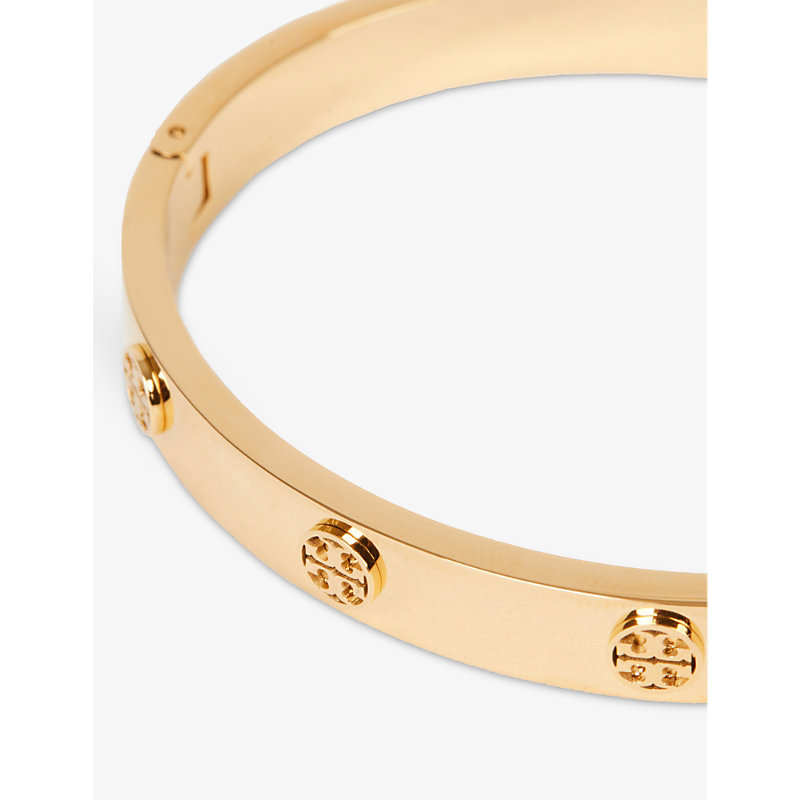 Shop Tory Burch Miller Stud Gold-toned Stainless-steel Bracelet