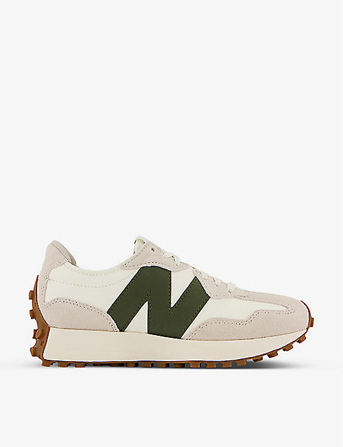 NEW BALANCE: 327 low-top suede and mesh trainers