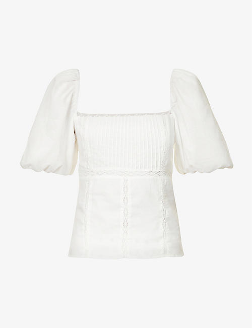 REFORMATION: Klaire short-sleeved organic-cotton blend top