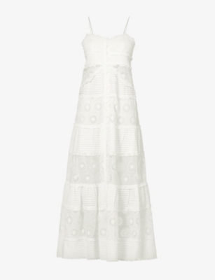 drake tiered ruffle eyelet maxi dress isabel marant ISABEL MARANT - Drake tiered cotton and silk-blend maxi dress