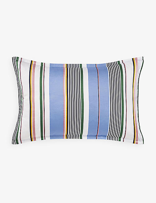 LACOSTE: Elaia striped cotton pillowcase 50cm x 75cm