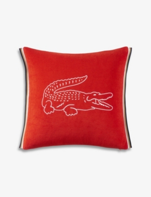 LACOSTE: L Break logo-embroidered cotton-blend cushion cover 45cm x 45cm