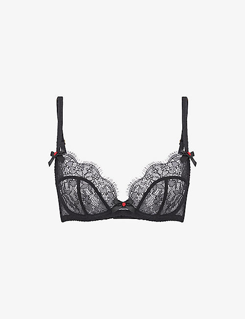 AGENT PROVOCATEUR: Lorna scalloped-lace underwired bra