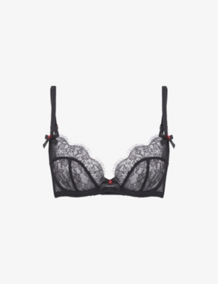 AGENT PROVOCATEUR AGENT PROVOCATEUR WOMEN'S BLACK LORNA SCALLOPED-LACE UNDERWIRED BRA,58228723