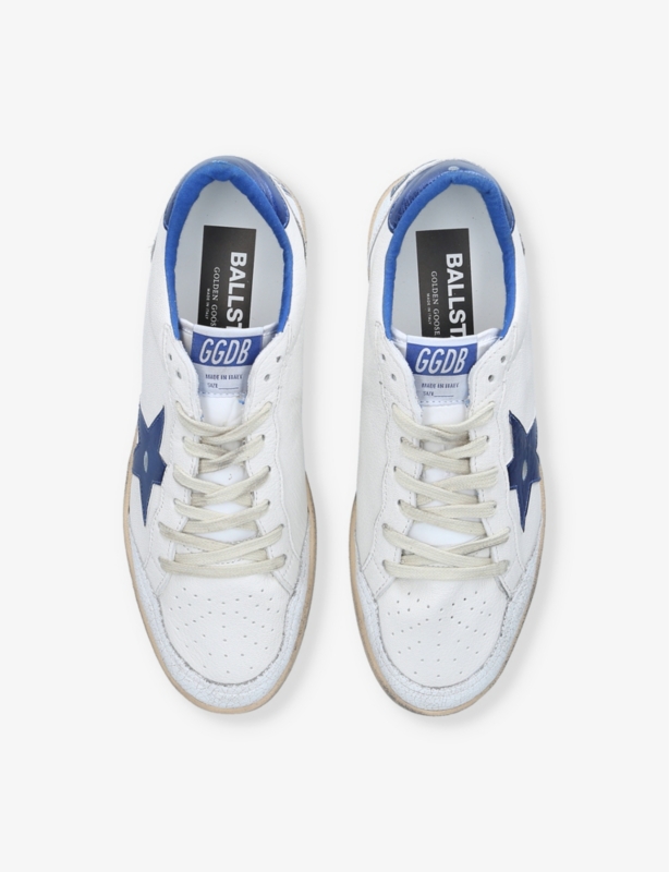 Ball Star Logo-Embroidered Leather Low-Top Trainers