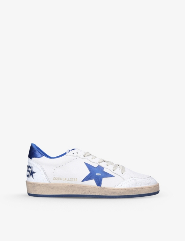 Ball Star Logo-Embroidered Leather Low-Top Trainers