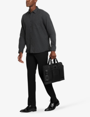 Shop Tumi Aviano Slim Woven Briefcase In Black