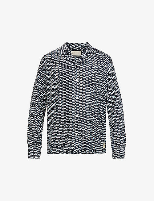 PREVU: Hayden geometric-print woven long-sleeved shirt