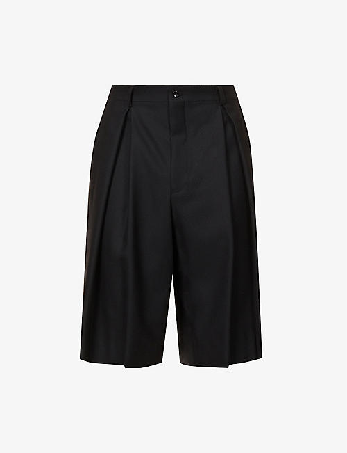 COMME DES GARCONS HOMME PLUS: Pleated relaxed-fit wool shorts
