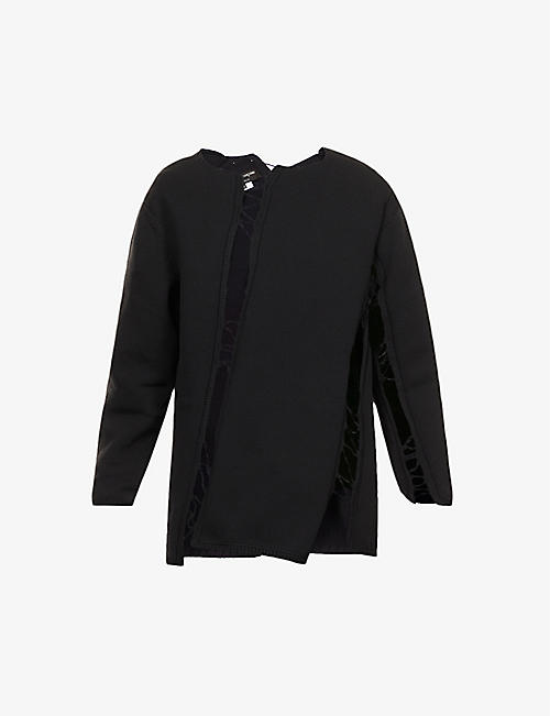 COMME DES GARCONS HOMME PLUS: Cut-out-panel relaxed-fit knitted jumper