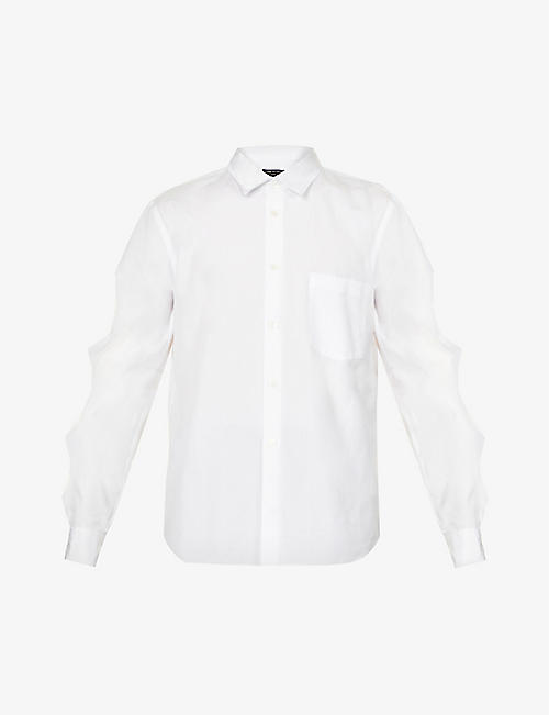 COMME DES GARCONS HOMME PLUS: Cut-out regular-fit cotton-poplin shirt