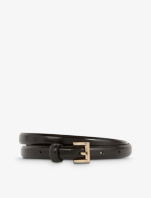 REISS REISS WOMENS BLACK MOLLY MINI LEATHER BELT,62334502