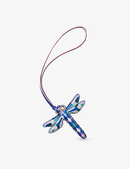 ASPINAL OF LONDON: Dragonfly padded leather bag charm