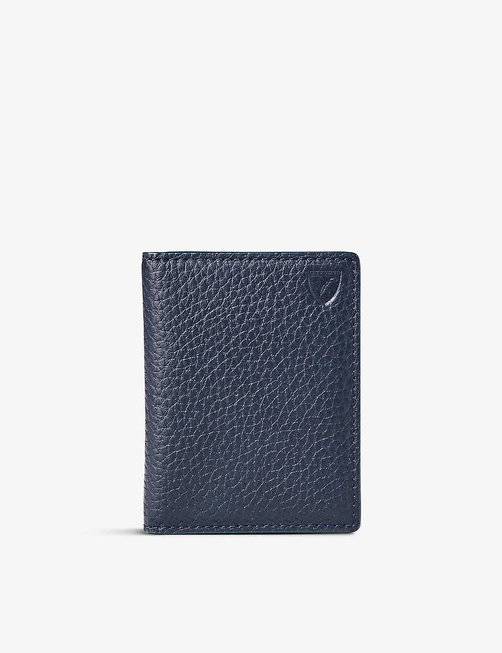 Aspinal Of London Navy Logo-embossed Leather Id And Travel Card Case