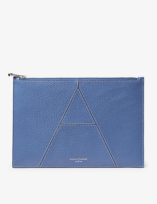 ASPINAL OF LONDON: Essential A large pebbled-leather pouch