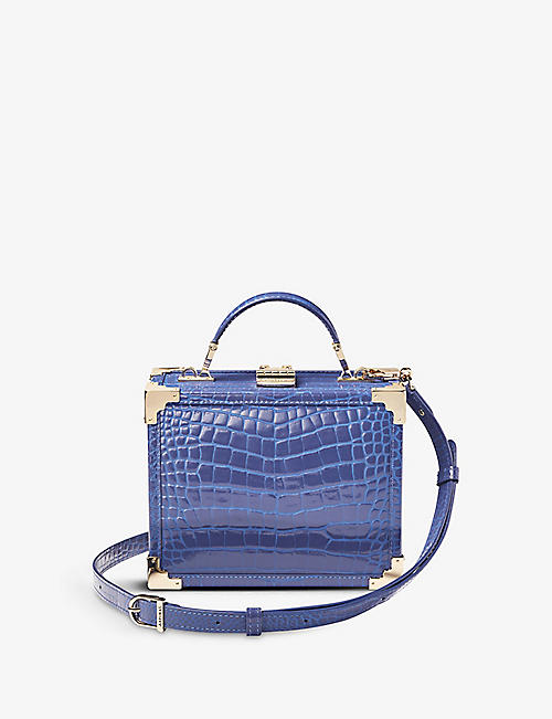 ASPINAL OF LONDON: Trunk mini patent leather top-handle bag