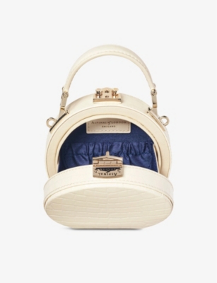 Aspinal of London Leather Hat Box Top-Handle Bag
