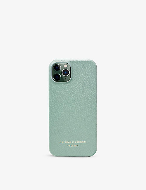 ASPINAL OF LONDON: iPhone 13 pebbled-leather phone case