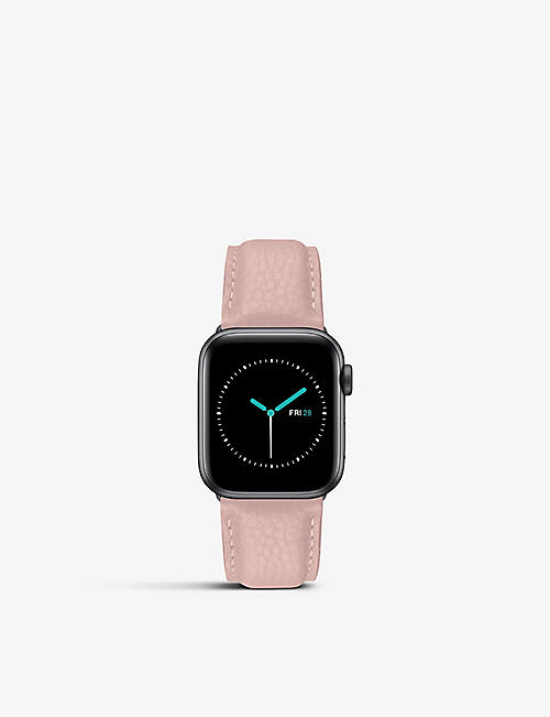 MINTAPPLE: Grained leather Apple Watch strap 44mm
