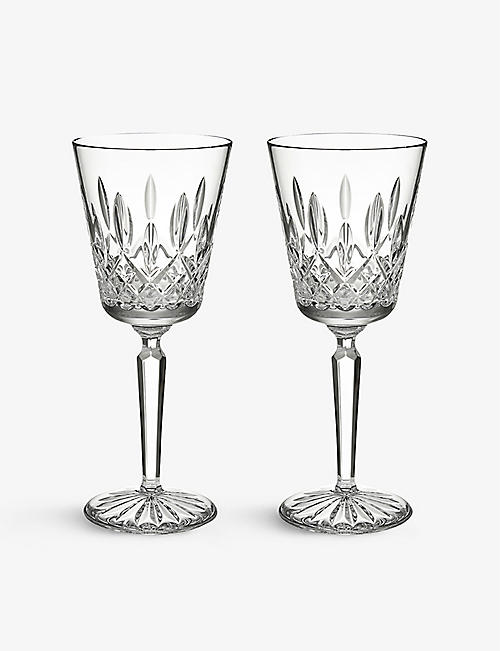 WATERFORD: Lismore crystal-glass goblets set of two