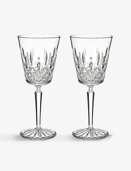 WATERFORD: Lismore crystal-glass goblets set of two
