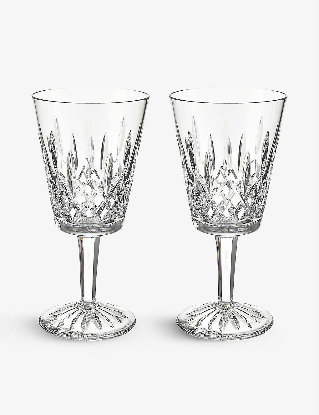 WATERFORD WATERFORD LISMORE 1952 LARGE CRYSTAL-GLASS GOBLETS SET OF TWO,54884220