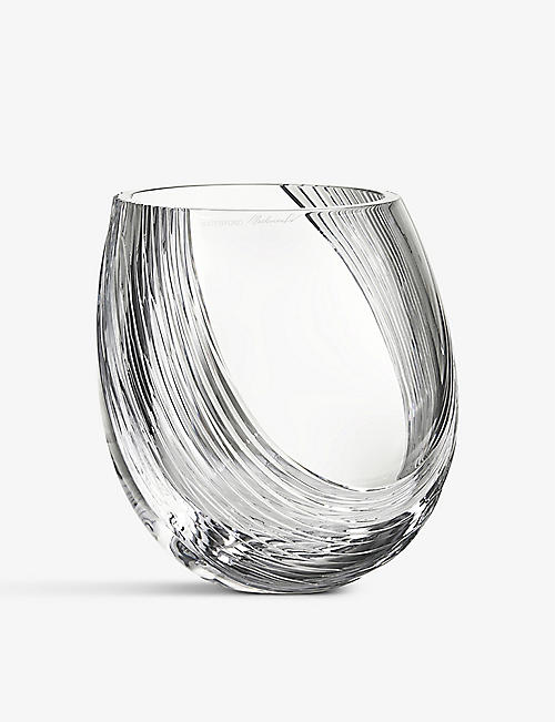 WATERFORD: Wave crystal-glass vase 19cm