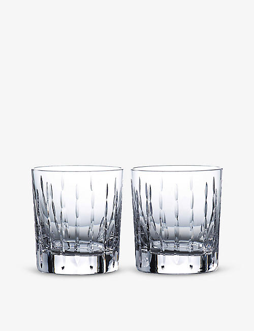 ROYAL DOULTON: Neptune engraved crystal tumblers set of two