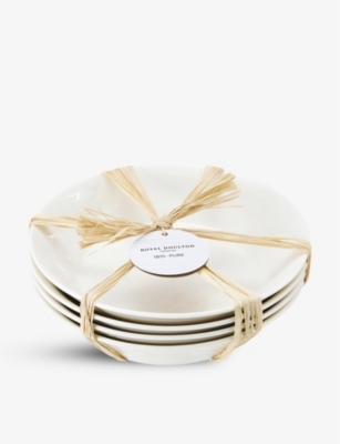 ROYAL DOULTON: 1815 Pure set of four porcelain pasta bowls 23cm