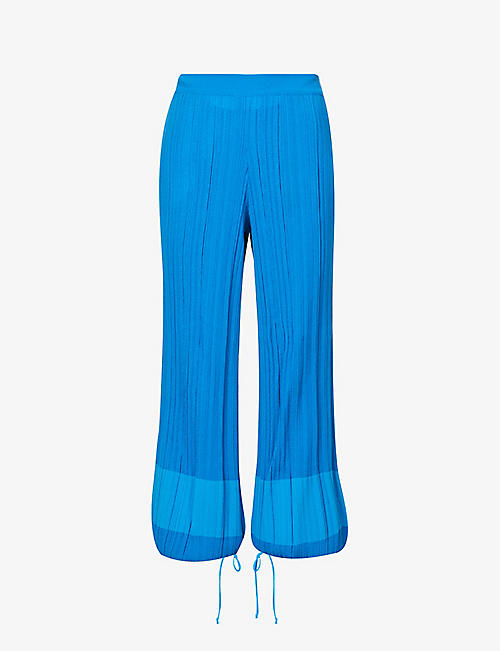 STELLA MCCARTNEY: Pleated wide-leg mid-rise woven trousers