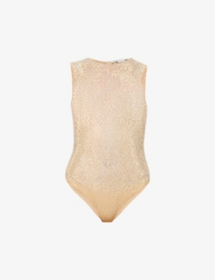 Stella Mccartney Floral Lace Rhinestone Embellished Body Selfridges Com