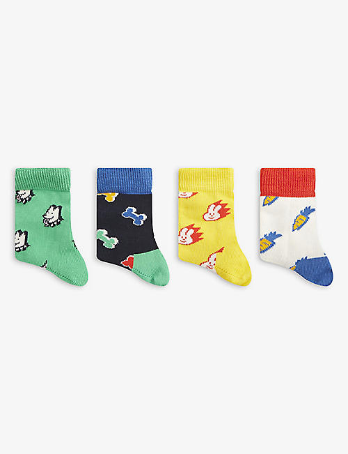 HAPPY SOCKS: Pets pack of four cotton-blend socks 1-9 years