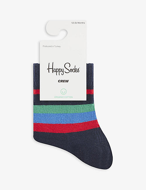 HAPPY SOCKS: Striped cotton-blend socks 1-9 years