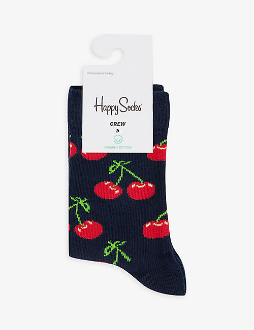 HAPPY SOCKS: Cherry cotton-blend socks 1-9 years