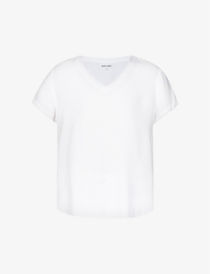 Shop Bella Dahl Women's White V-neck Jersey T-shirt