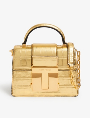 Tom Ford Chain-strap Mini Croc-embossed Leather Cross-body Bag In Gold ...