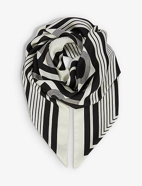 JOSEPH: Ambre alphabet-print silk scarf