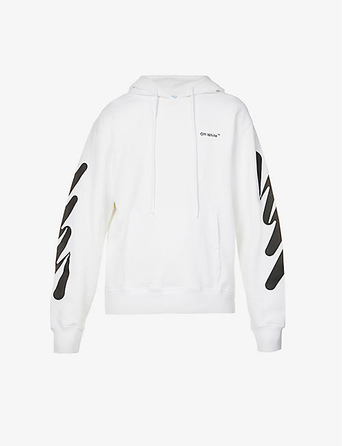 OFF-WHITE C/O VIRGIL ABLOH: Wave Diagonal brand-print cotton-jersey hoody
