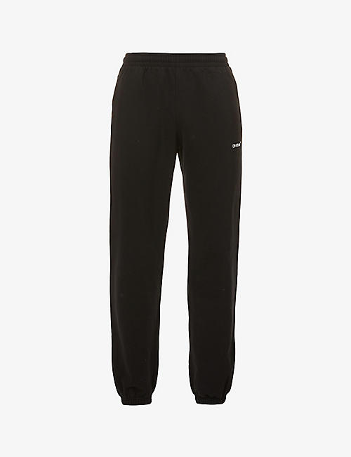 OFF-WHITE C/O VIRGIL ABLOH: Helvetica relaxed-fit tapered cotton-jersey jogging bottoms