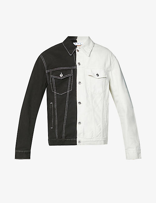 OFF-WHITE C/O VIRGIL ABLOH: Corp Skate colour-blocked denim trucker jacket