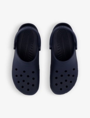 Shop Crocs Womens Vy Classic Rubber Clogs In Navy
