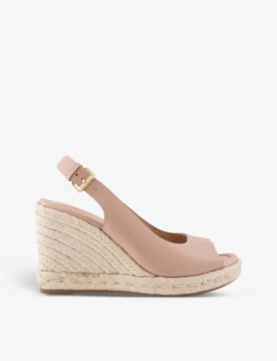 DUNE Kimmy slingback espadrille-wedge leather sandals