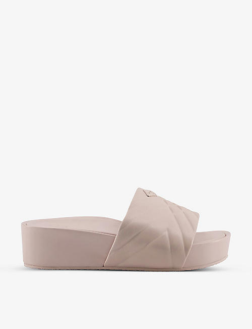 DUNE: Kygo quilted leather flatform sandals