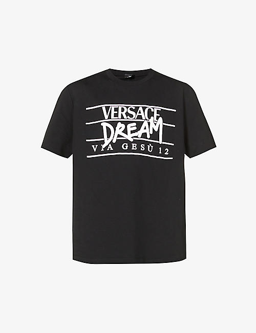 VERSACE: Dream text-print cotton-jersey T-shirt