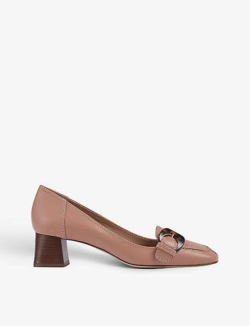 LK BENNETT: Felicia buckle-detail leather loafers