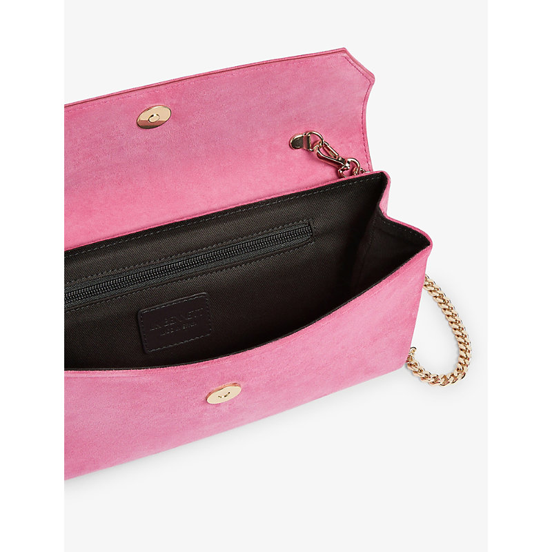 Shop Lk Bennett Women's Pin-sweetpea Dora Suede Clutch Bag