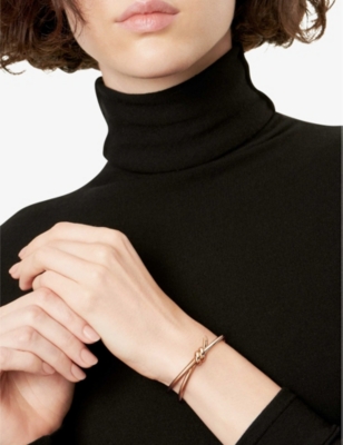 TIFFANY & CO: Tiffany Knot Double Row 18ct rose-gold hinged bangle
