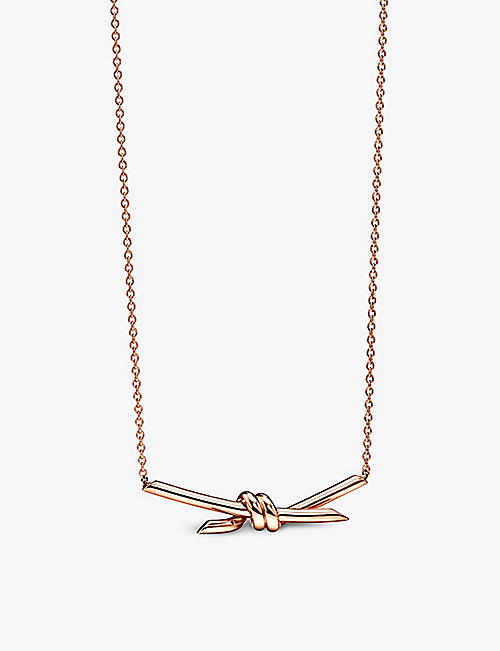 TIFFANY & CO: Tiffany Knot 18ct rose-gold pendant necklace